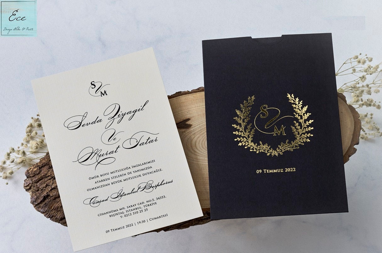 Faire part oriental mariage - Enveloppe Noire