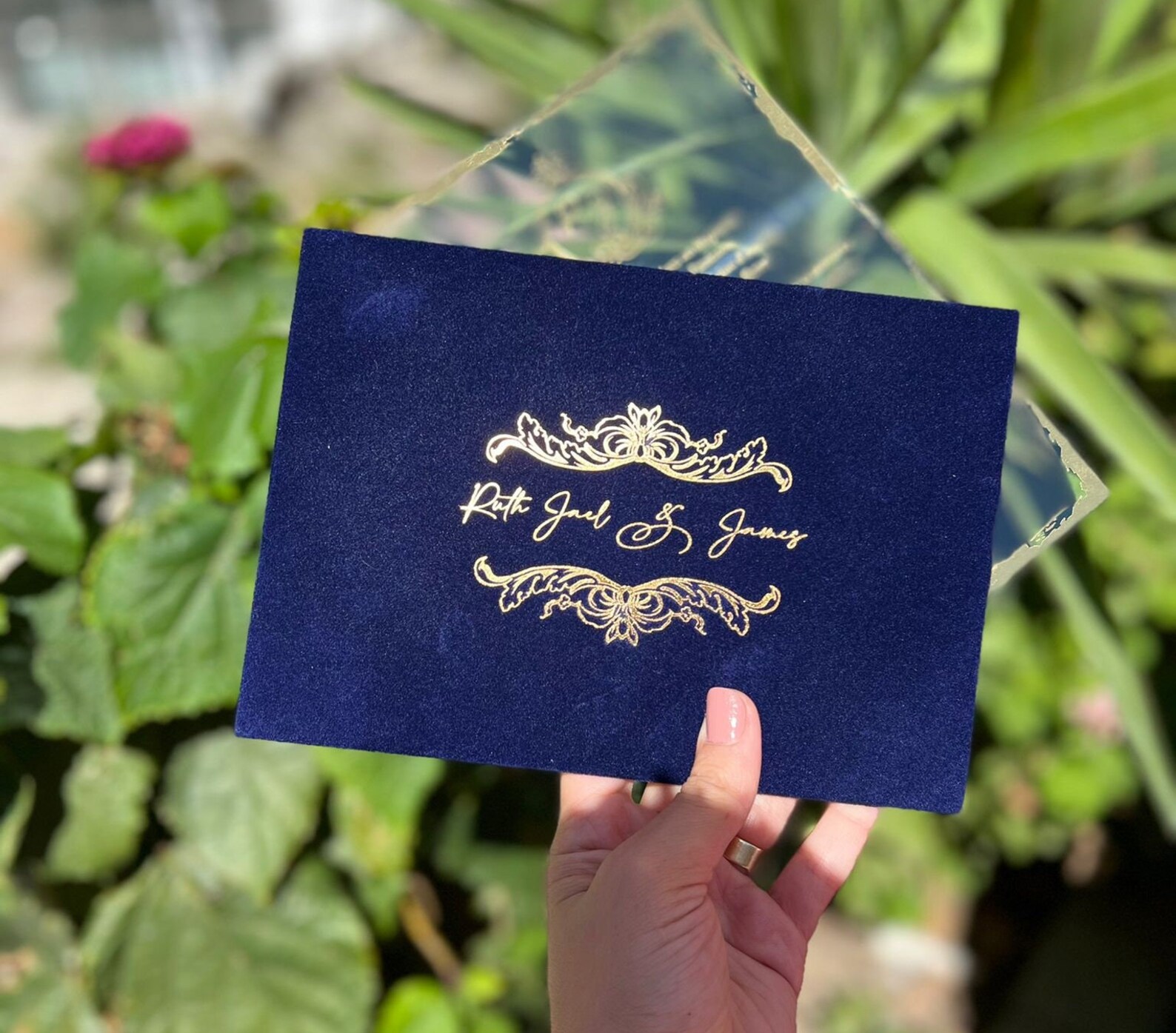 Wedding Invitation. Acrylic Invitation With Luxury Sax Blue Etsy