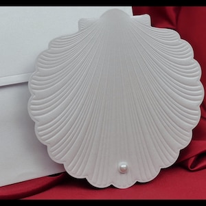 Wedding Invitation. Nautic Beautiful Sea Shell Design Invitation with Stylish Pearl on it. Elegant and Different Look. image 5