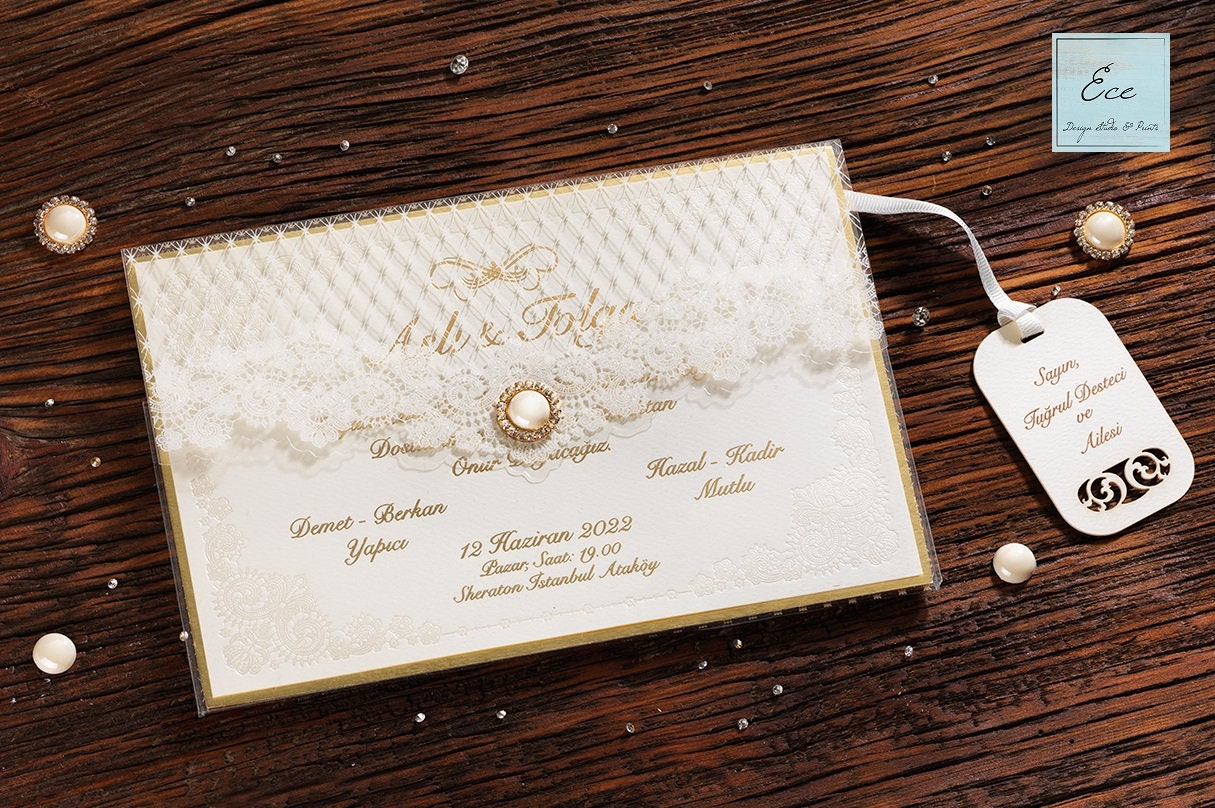 Wedding Invitation. Bag Style Envelope With Addresing Tag. Etsy