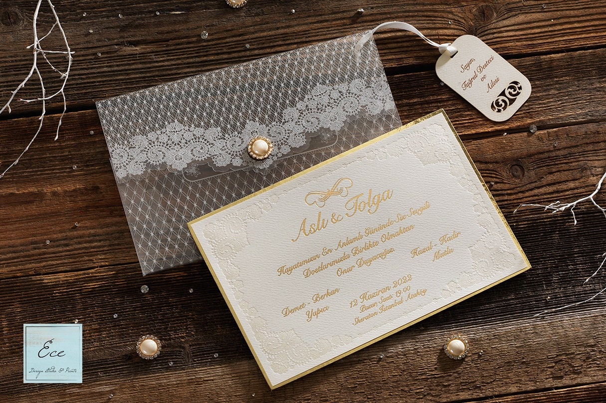 Wedding Invitation. Bag Style Envelope With Addresing Tag. Etsy