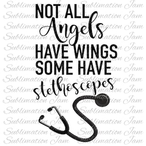 Pas tous les anges ont des ailes certains ont le stéthoscope/sublimation design/médecin infirmier Merci Merci/sublimation bouteille d’eau/sublimation mug