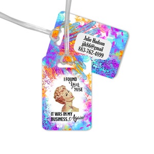 Je neus gevonden! Het zat weer in mijn zaak. Retro bagagelabel/sublimatie bagagelabel ontwerp/sublimatie ontwerp/sublimatie bagagelabel