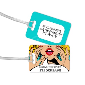 No toques, gritaré/Diseño de etiqueta de equipaje de sublimación/Diseño de sublimación/Etiqueta de equipaje de sublimación/Clipart de sublimación/Sublimación png