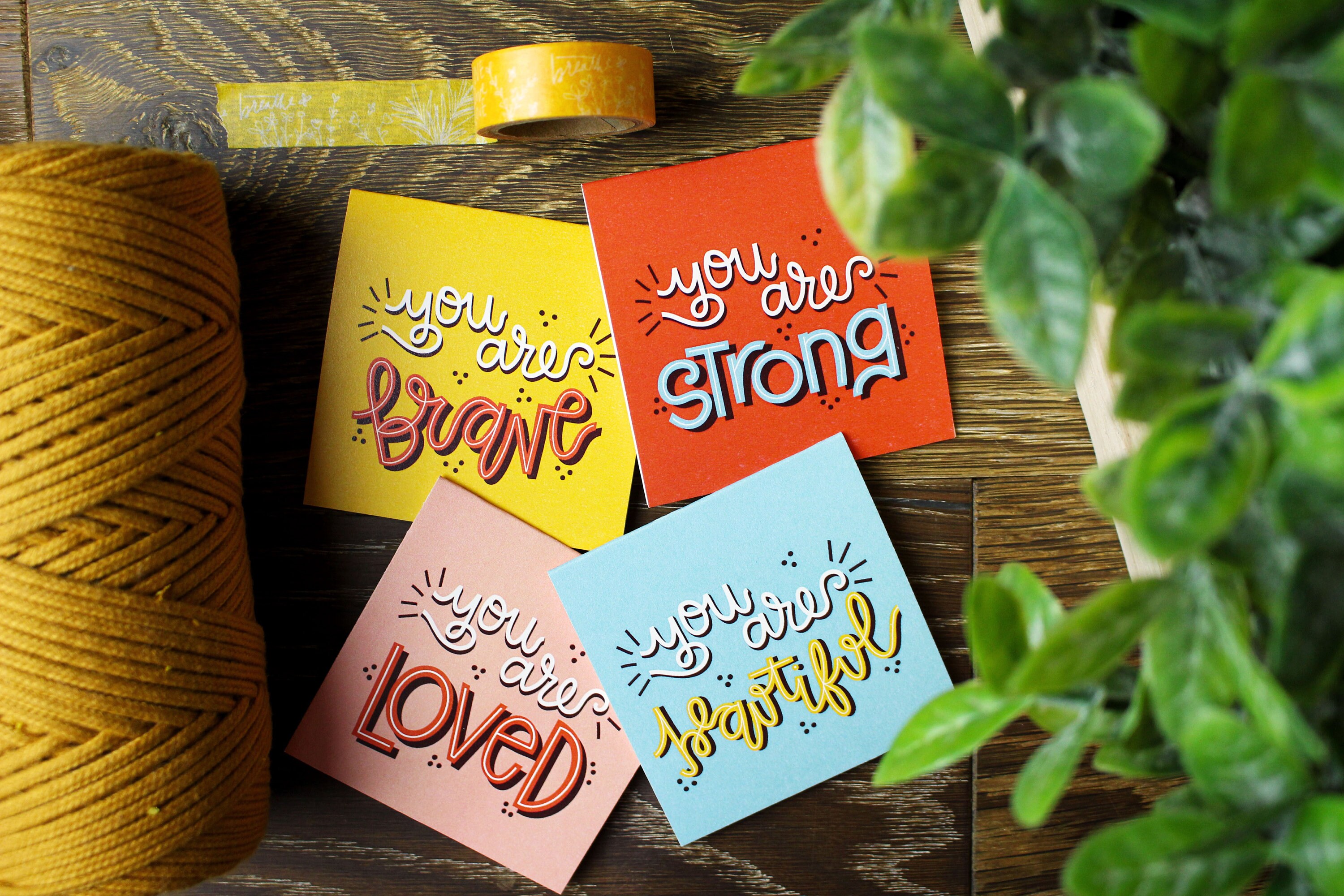 Mini Note Cards Positive Affirmations Blank Note Cards You Etsy