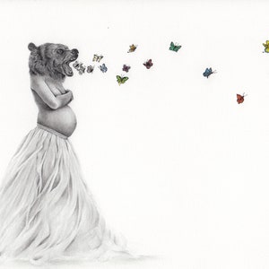 Mama Bear : Pencil Illustration
