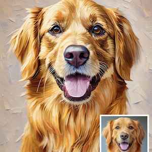Custom Pet Portrait Oil Painting on Canvas Commission dog Portrait from Photo Cat Painting Custom Framed Wall Art Personalized Gift for Wife