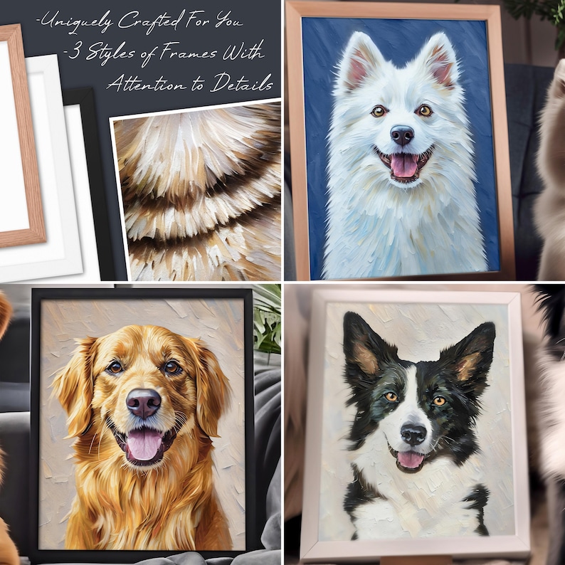 Pet Portrait From Photo Pet Oil Painting Custom Dog Painting Dog