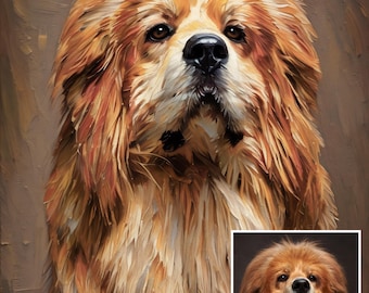 Custom Mastiff Portrait Painting From Photo, Custom oil painting digital, Custom Pet Portrait, Personalized Print on Canvas Ready to Hang