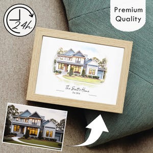 Custom House Portrait, Gift for Home, Personalized Gift, Home Gift, Housewarming Gift, Realtor Closing Gift, Watercolor House Portrait