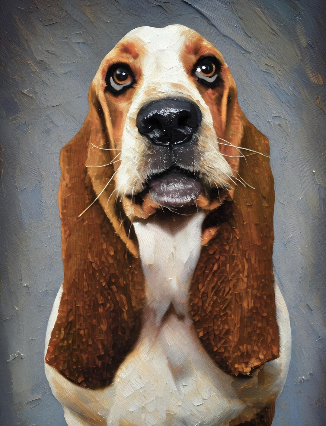 Custom Pet Portrait Oil Painting on Canvas Commission Digital Dog ...