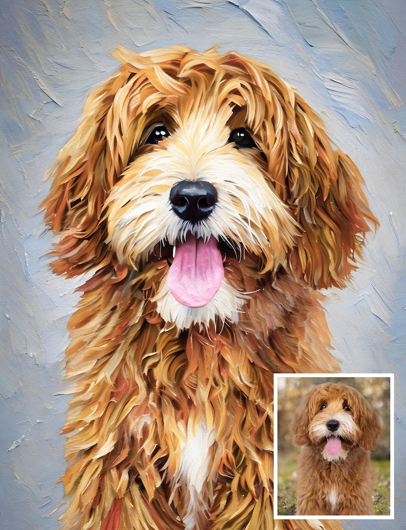 Pet Portrait From Photo Pet Oil Painting Custom Dog Painting Dog