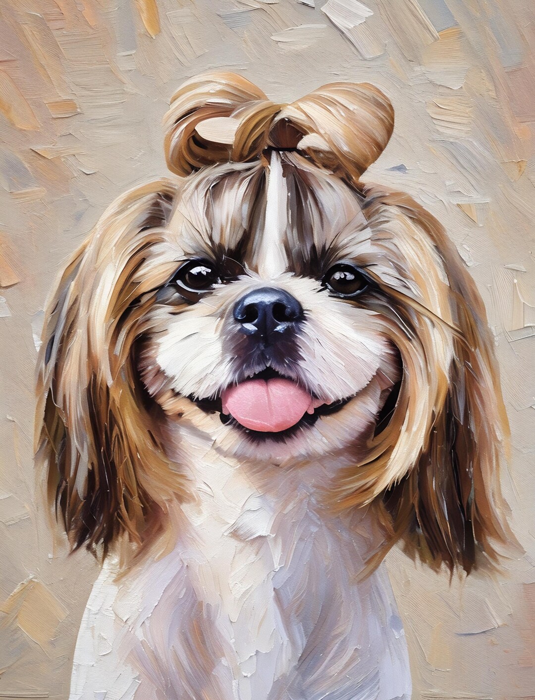 Pet Portrait From Photo Pet Oil Painting Dog and Cat Custom Dog