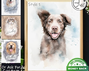 Pet portrait from photo | Custom Pet Portrait | Custom Dog Portrait| Pet Commission | Custom Digital Pet Custom Wall Art | Pet Lover Gift