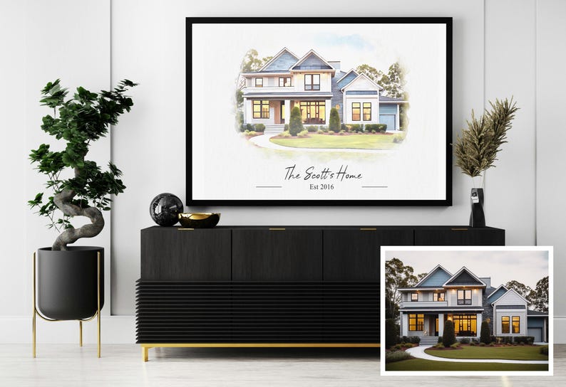 Custom Home Portrait, Watercolor House Painting, Home Painting, Realtor ...