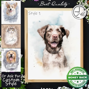 Custom Pet Portraits Using Pet Photo Personalized Digital Dog Portraits Cat Portraits Custom Dog Portraits Custom Pet Art Pet Drawing