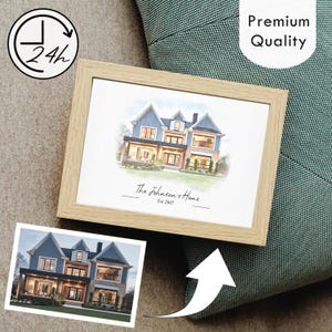 Housewarming gift, portrait from photo, house portrait, house painting, Home portrait, realtor gift, moving gift, home sweet home sign