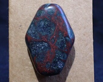 Handmade Serpentine Sacred Stone BEAD 3mm hole LACED Iron Red Viridian Green Grey Lozenge Animism Eco Kernow