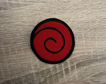 Naruto Anime Red Spiral 4" Embroidered Patch Mailed from USA NAPA-02 