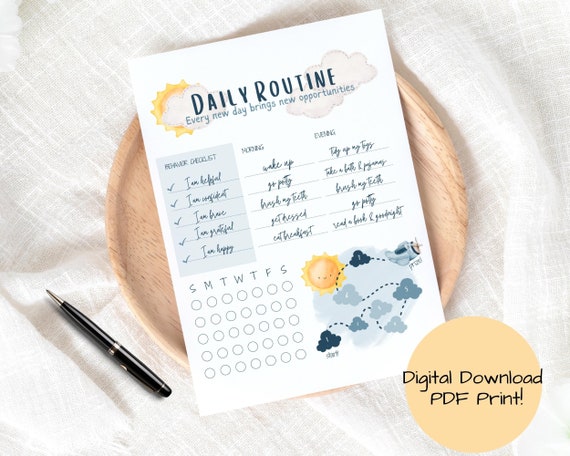 Airplane Theme Printable Chore Chart Behavior Chart Fun - Etsy