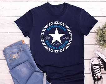 T-Shirt zur Einschulung  Schulkind mit Namen / Einschulungsshirt 2025 / Erster Schultag / T-Shirt Erster Schultag