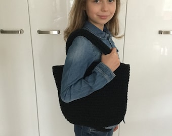 Bag Shopper Black Crochet