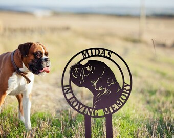 HANDMADE BOXER DOG SIGN PERSONALISED DOG SIGN BEWARE OF THE DOG SIGN GARDEN SIGN