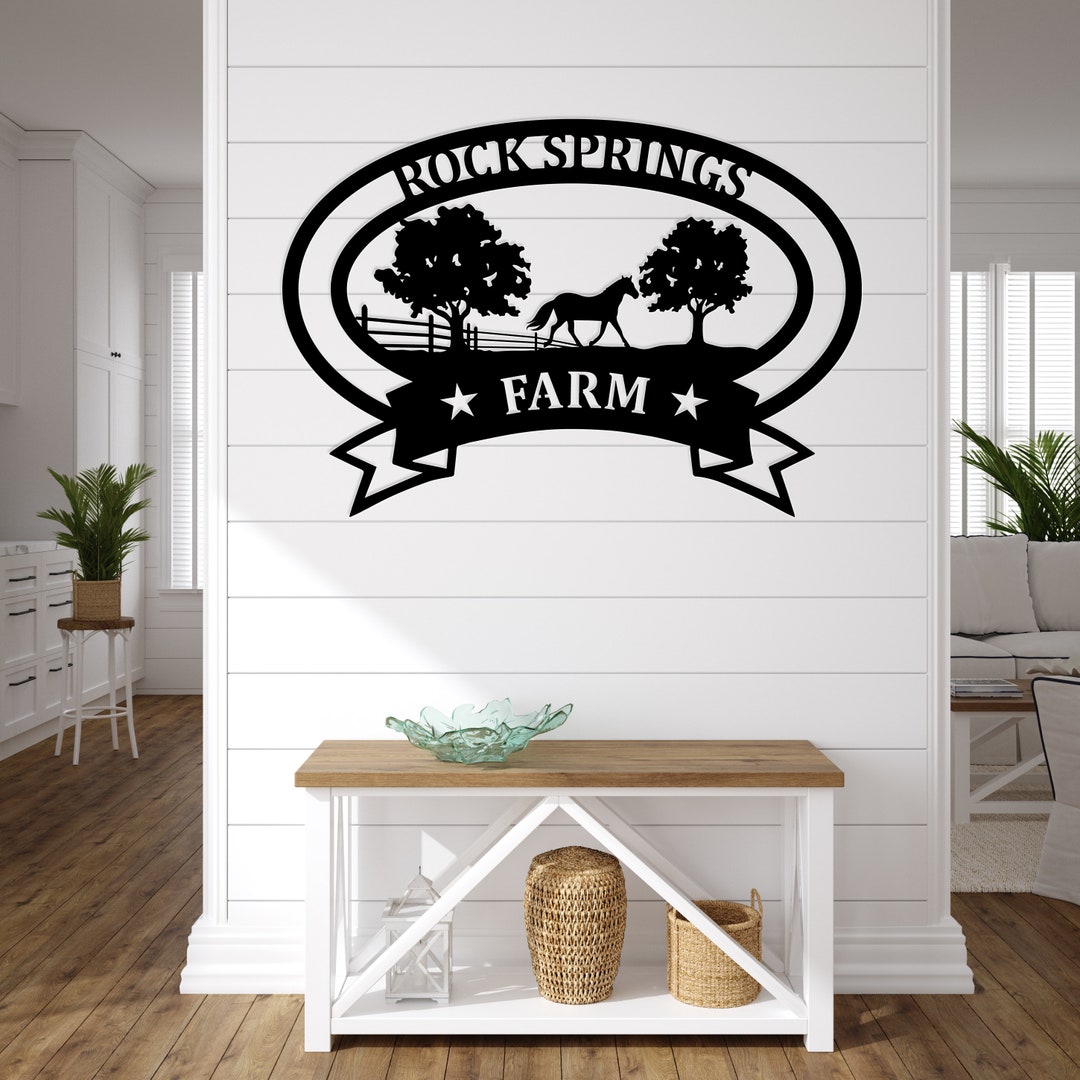 Monogram Ranch Personalized Horse Monogram Sign | Custom Ranch Entrance Sign | Horse ...