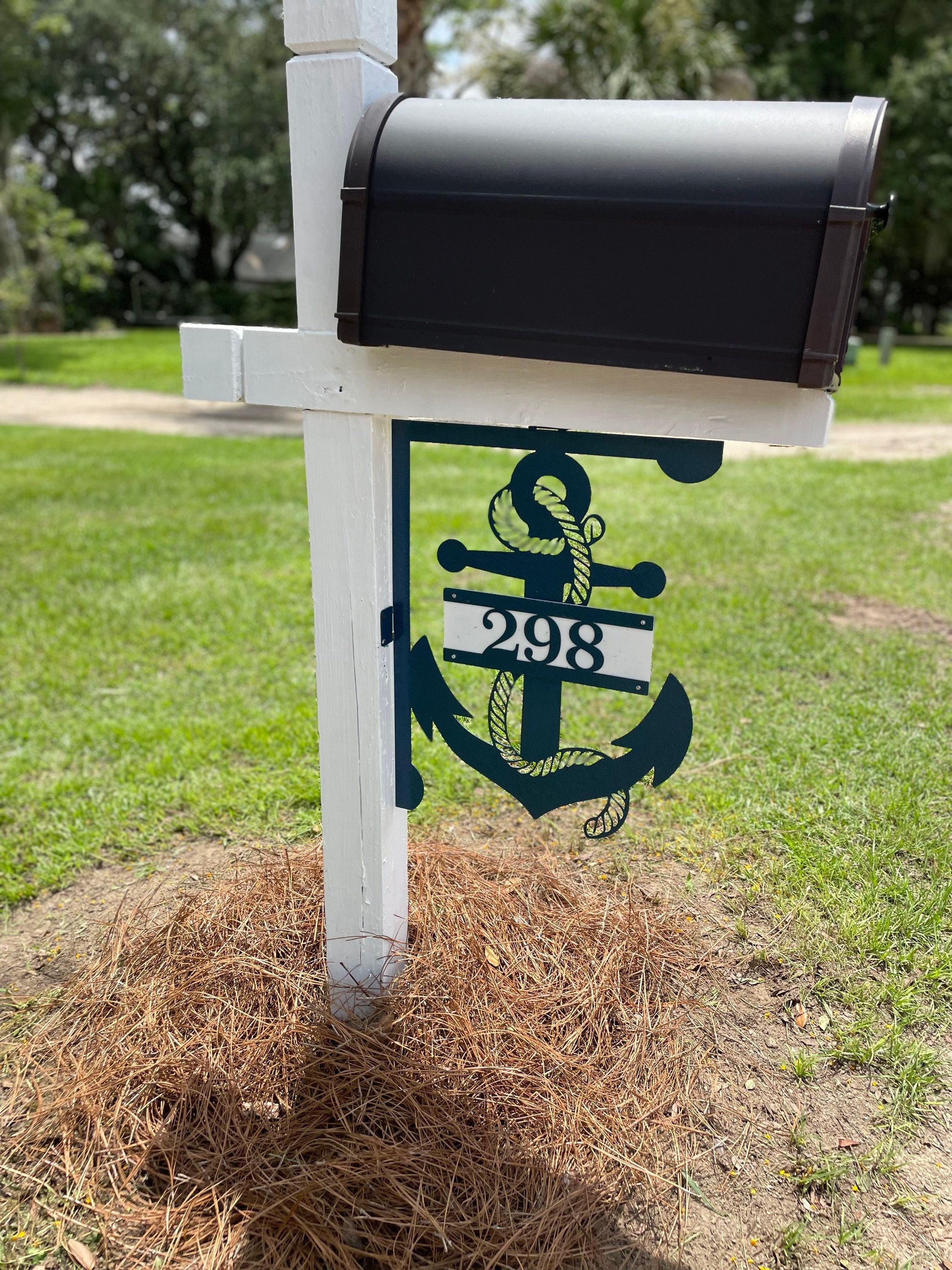 Anchor Mailbox Sign Mailbox Decor Metal Mailbox Sign Rust Etsy