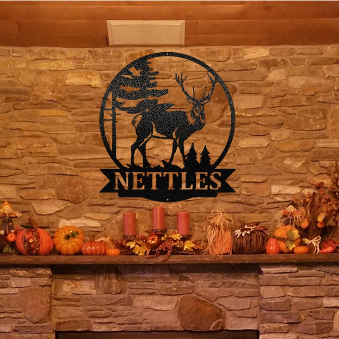 Personalized Deer Monogram Hunting Décor Wildlife Sign Deer Etsy