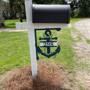 Anchor Mailbox Sign, Mailbox Decor- Metal Mailbox Sign- Rust resistant mailbox decor