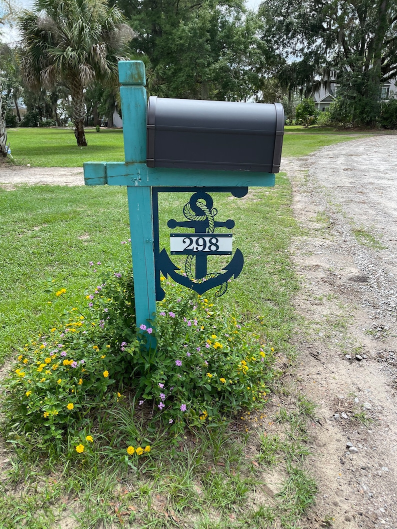 Anchor Mailbox Sign Mailbox Decor Metal Mailbox Sign Rust Etsy