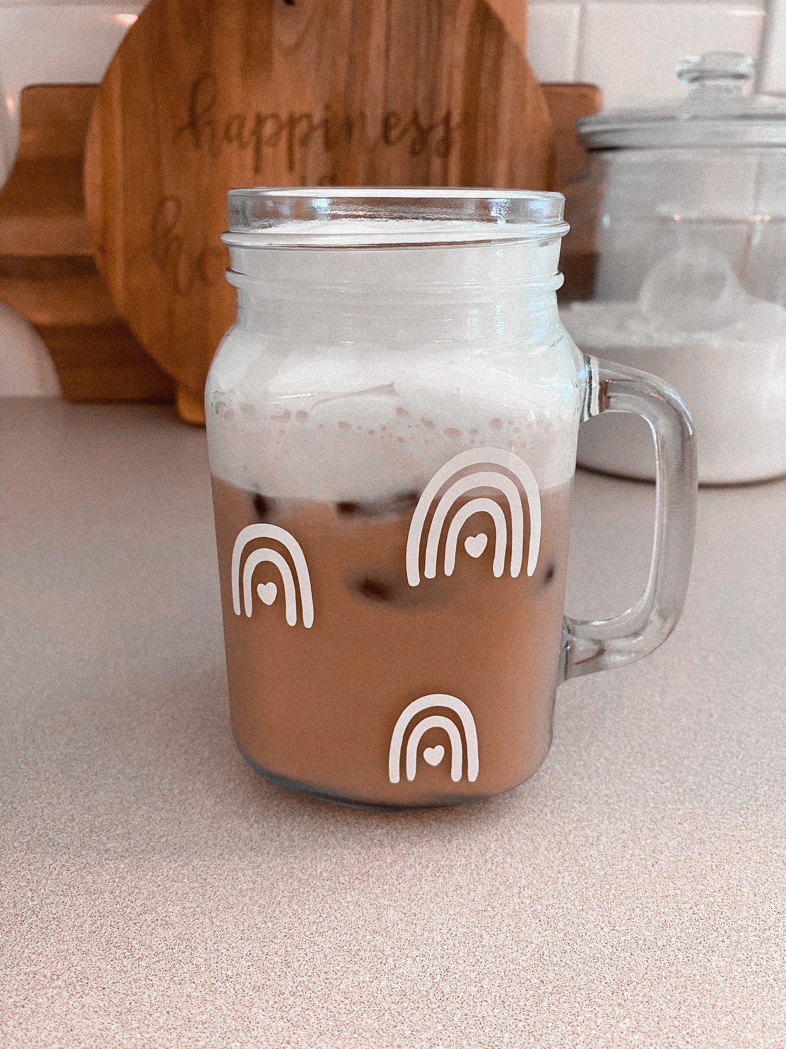 Coffee Mug Mason Jar Iced Coffee Mug Iced Coffee Glass Etsy