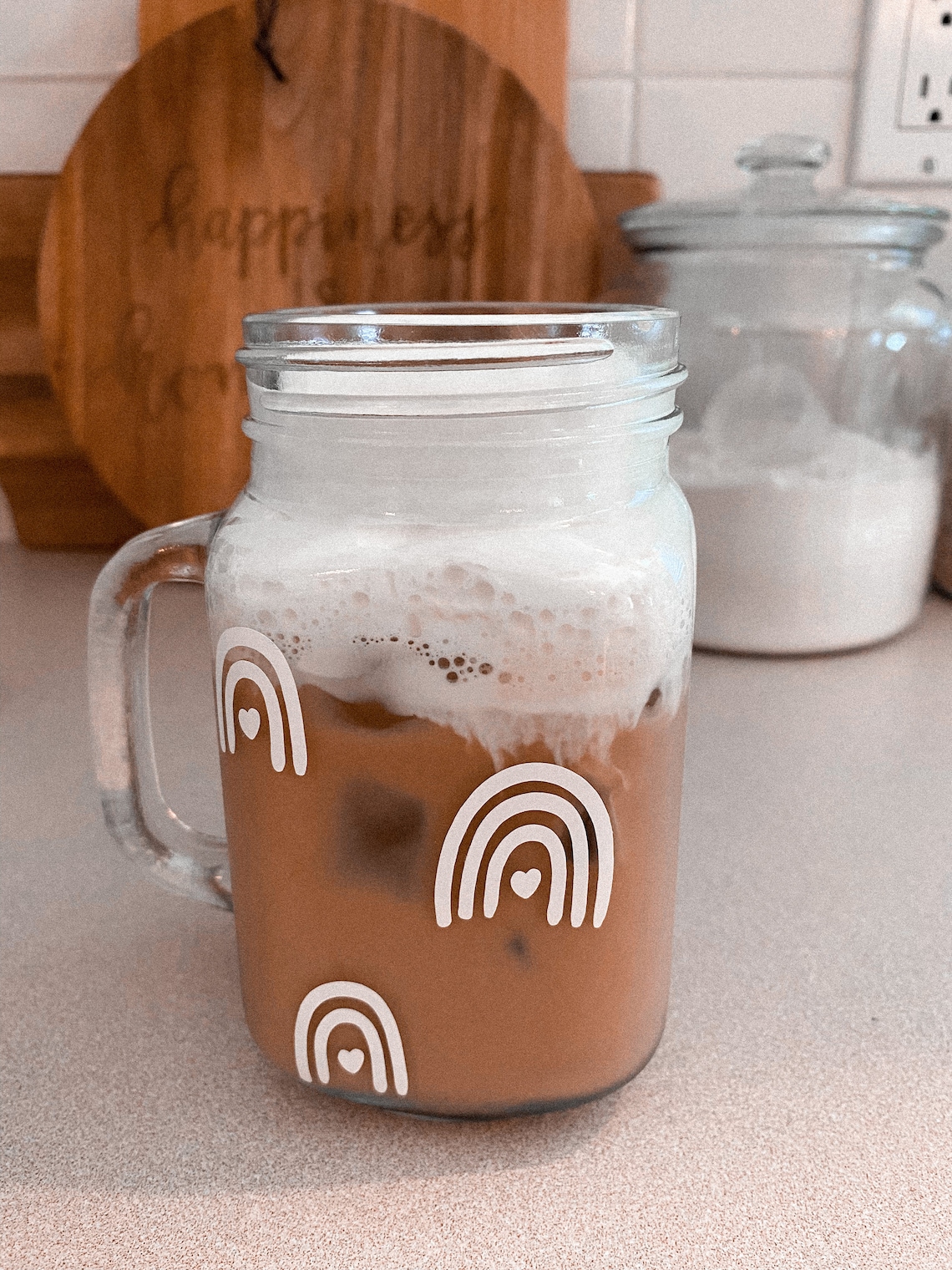 Coffee Mug Mason Jar Iced Coffee Mug Iced Coffee Glass Etsy