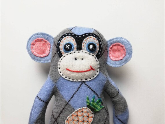blue monkey stuffed animal