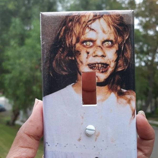 The Exorcist lightswitch cover, horror decor, switchplate, light switch cover