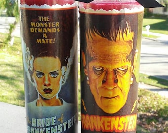 Frankenstein candle, Bride of Frankenstein candle, classic movie monsters