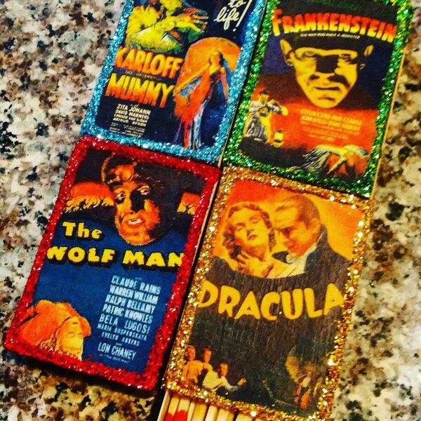 4pc Classic Movie Monster matchbox pack