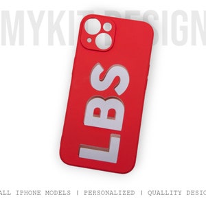 Gepersonaliseerde 3D-initiaal rood zilver iPhone 16, 15, 14, 13 Max, Pro, Mini-hoesje | Telefoonhoesje met gepersonaliseerd monogram | perfect cadeau voor dierbaren