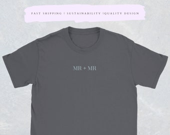 Mr + Mr T-Shirt, Flitterwochen T-Shirt, Geschenk für Braut und Bräutigam, Mr und Mrs Shirt, Frauen Shirt Geschenk, Flitterwochen Urlaub Shirt