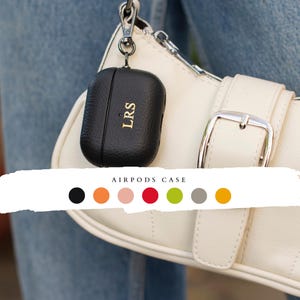 Aangepaste AirPod Pro 2 1-hoes, leren AirPods-hoes met reliëf, echte AirPod-skin, AirPods-cover met monogram, AirPods 3e, 2e generatie-hoesje
