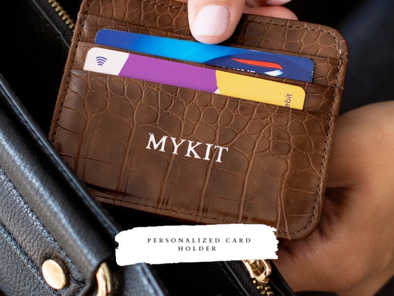 Unique Croc Vegan Leather Card Holder Custom Initials Lizard Aesthetic Purse Handmade Designer Wallet the Perfect Gift Idea Etsy UK