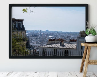 Paris Wall Art, Montmartre Print, Paris Skyline, Cityscape, Architecture, Street photography