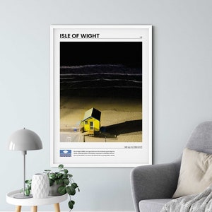 Photographie aérienne de plage, île de Wight, petite cabane de plage, photographie de nuit, gravures de bord de mer, Sandown, gravures de paysages marins
