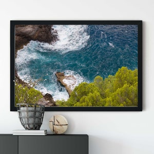 Seascape Photograph, Mallorca Print, Aerial Seaside, Coastal Decor, Majorca Photography, Spain Landscape, Port de Soller, Balearic