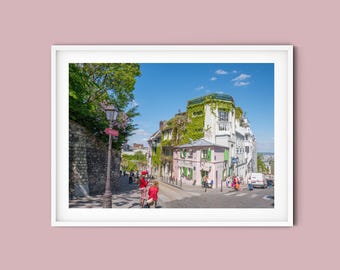 La Maison Rose Paris Print, Montmartre Cafe Photography, French Decor Wall Art