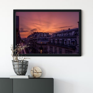 Decoración de tejados de París: Fotografías de puestas de sol para el hogar