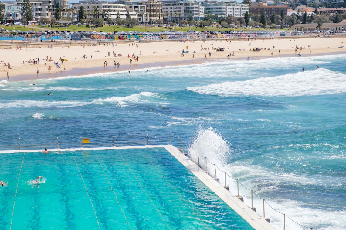 Bondi Beach, Sydney Poster, Bondi Icebergs, Sydney Print, Aussie Art, Aussie Gift, Australia