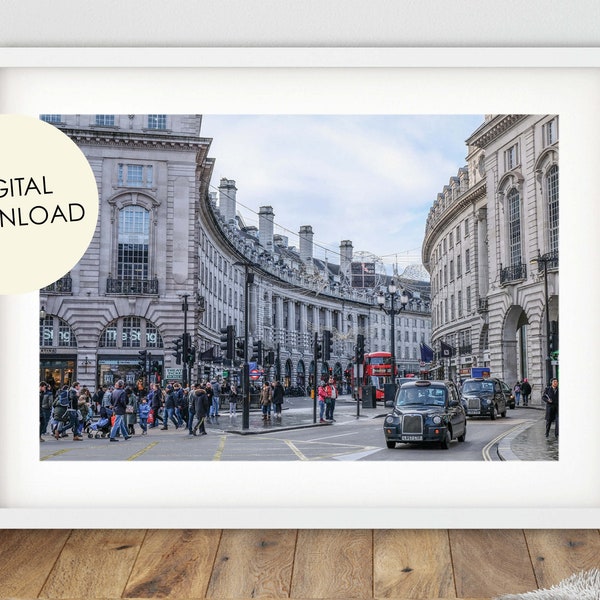 Piccadilly Photography, Digital Download, London Print, London wall art, Street photography, Large Printable London