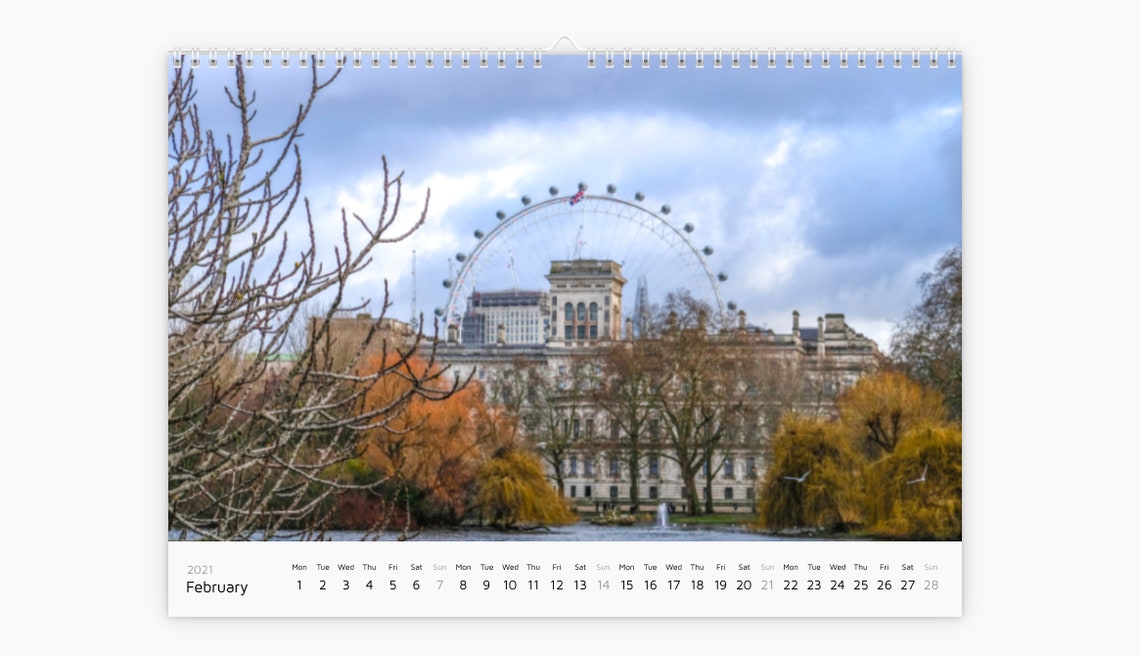 London 2021 Wall Calendar Large Deluxe 2021 Calendar Travel | Etsy